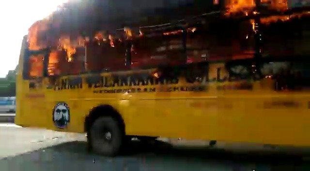 Chennai: Narrow escape for 45 college students after bus catches fire, no injuries