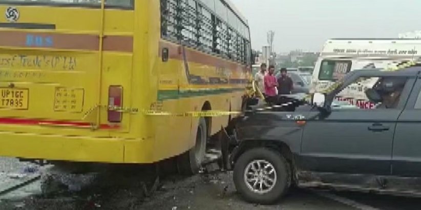 Six killed in school bus-car collision on Delhi-Meerut Expressway near Ghaziabad