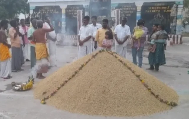 Traditional Celebration as Farmers Send Paddy to Alaghar Temple in Thenur Village, Madurai