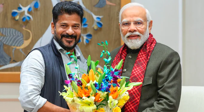 Telangana CM Revanth Reddy Embraces ‘Big Brother’ Modi, Advocates ‘Gujarat Model’ for Development